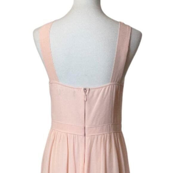 Lulu’s Evening Gown Halter Neck Maxi Sleeveless Chiffon Peach Pink Women’s Large - Picture 9 of 14